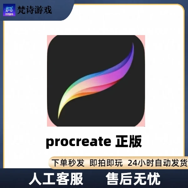 正版procreate/软件下载/iPad绘画送笔刷教程色卡 软件安装服务