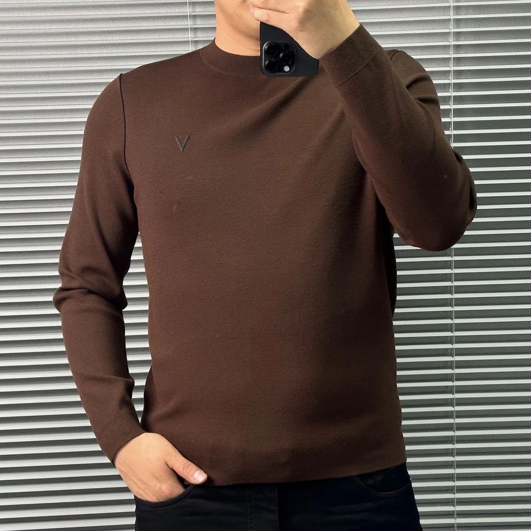 【轻奢系列】秋冬加厚男士轻奢高端时尚休闲商务针织衫长袖6070