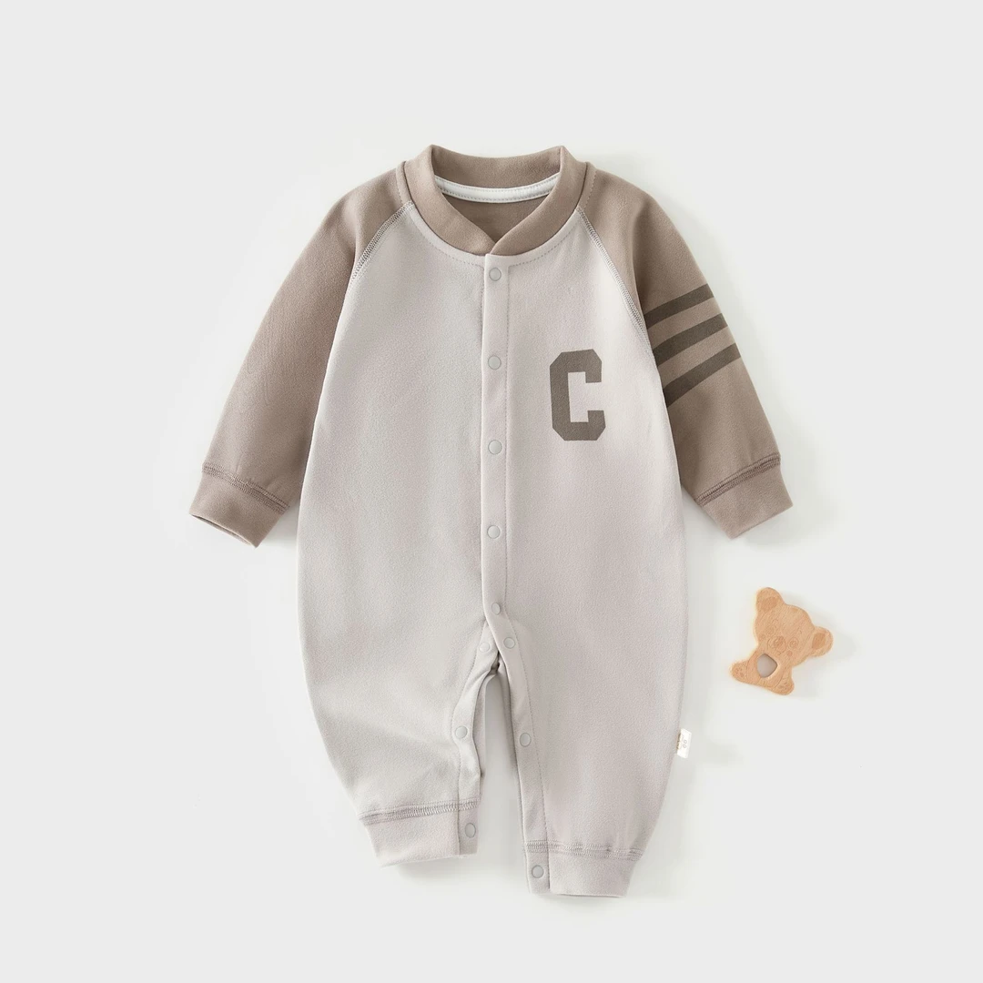 2025年新款秋冬婴儿A类保暖长袖爬服羊绒蚕丝外出服新生儿打底服