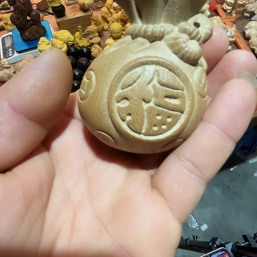 桃木钱袋财源滚滚