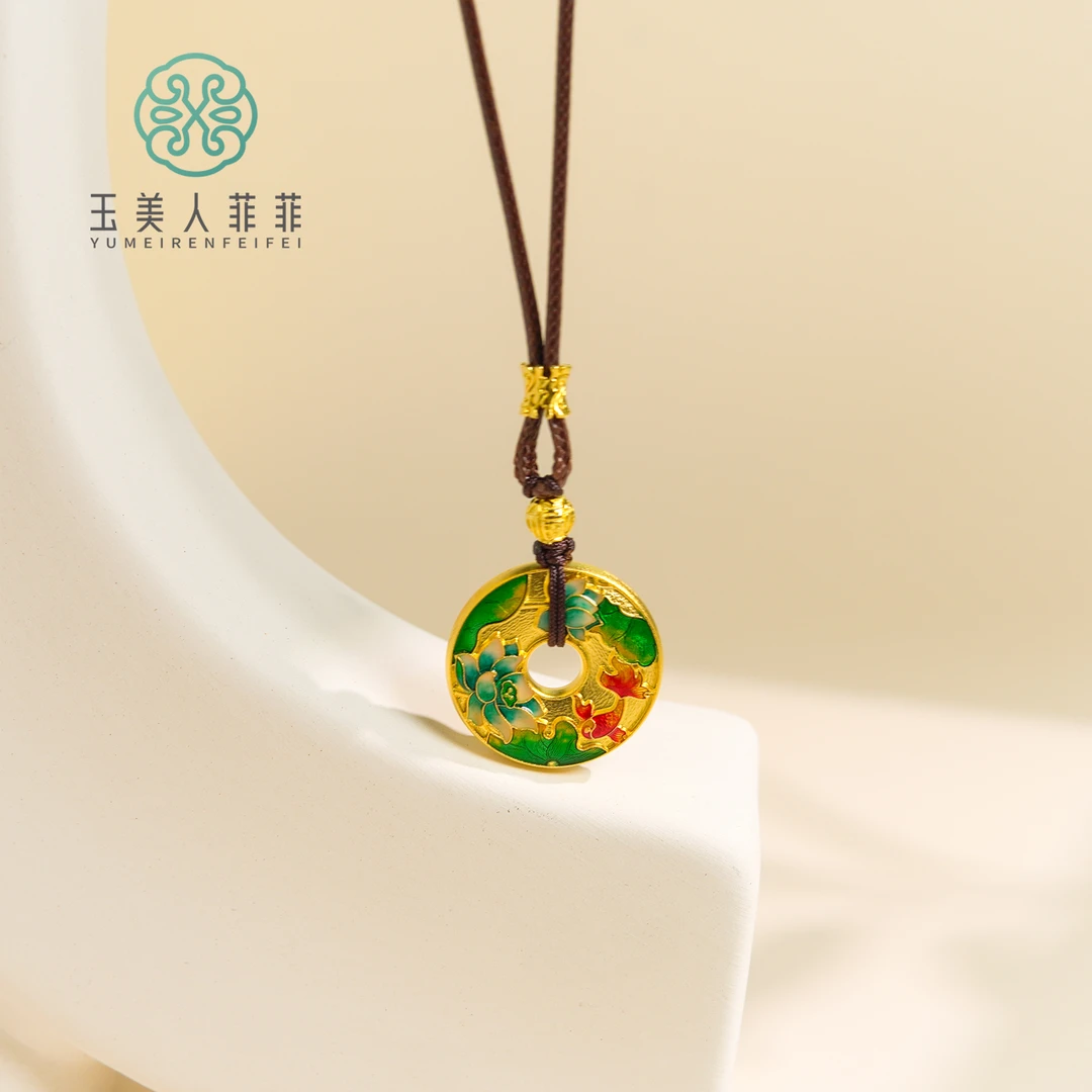 吊坠足银 菲菲珠宝好~足银荷塘鲤鱼吊坠约25mm-赠绳