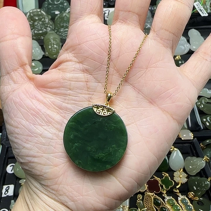 颈饰银S925镶嵌和田玉