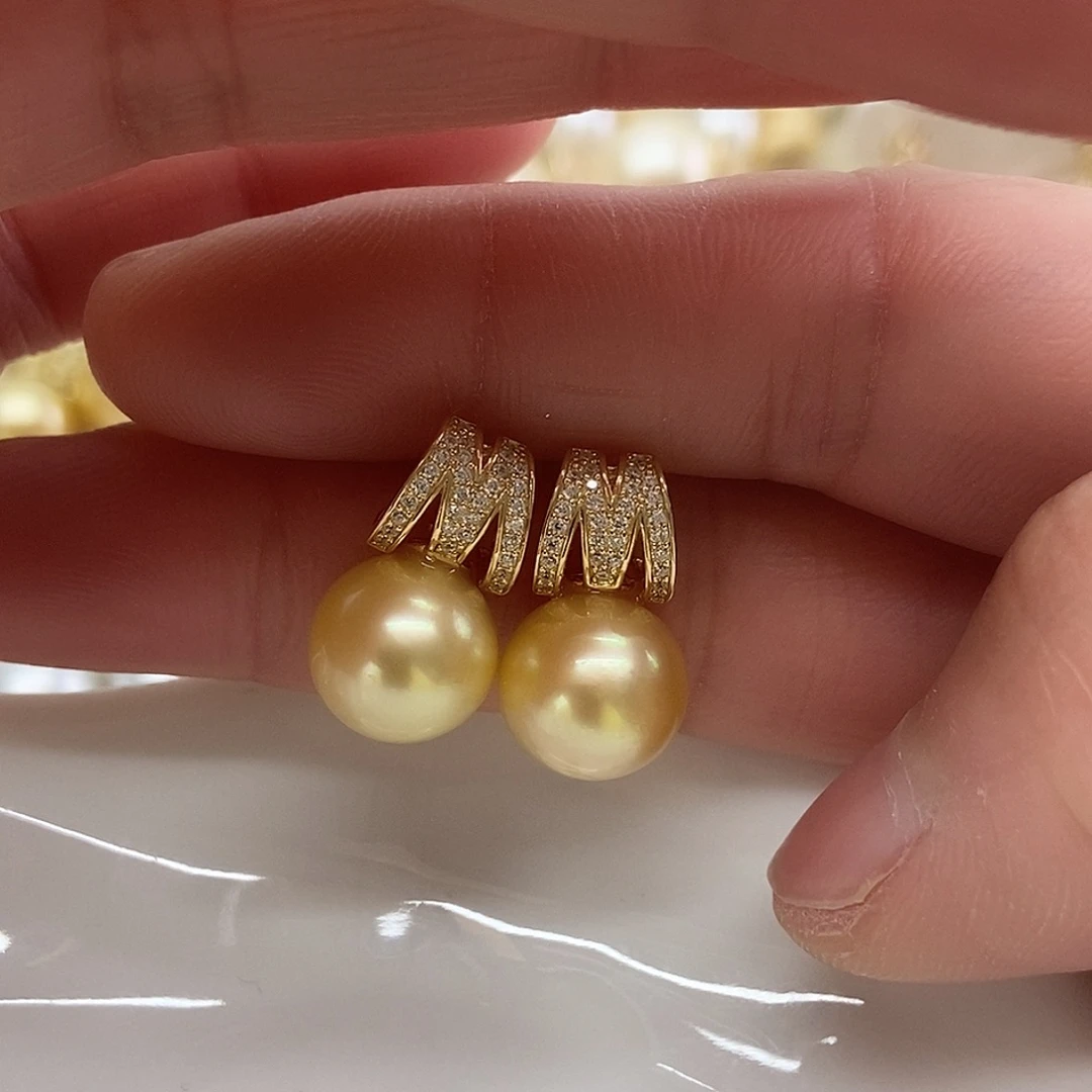 耳饰海水珍珠银S925镶嵌