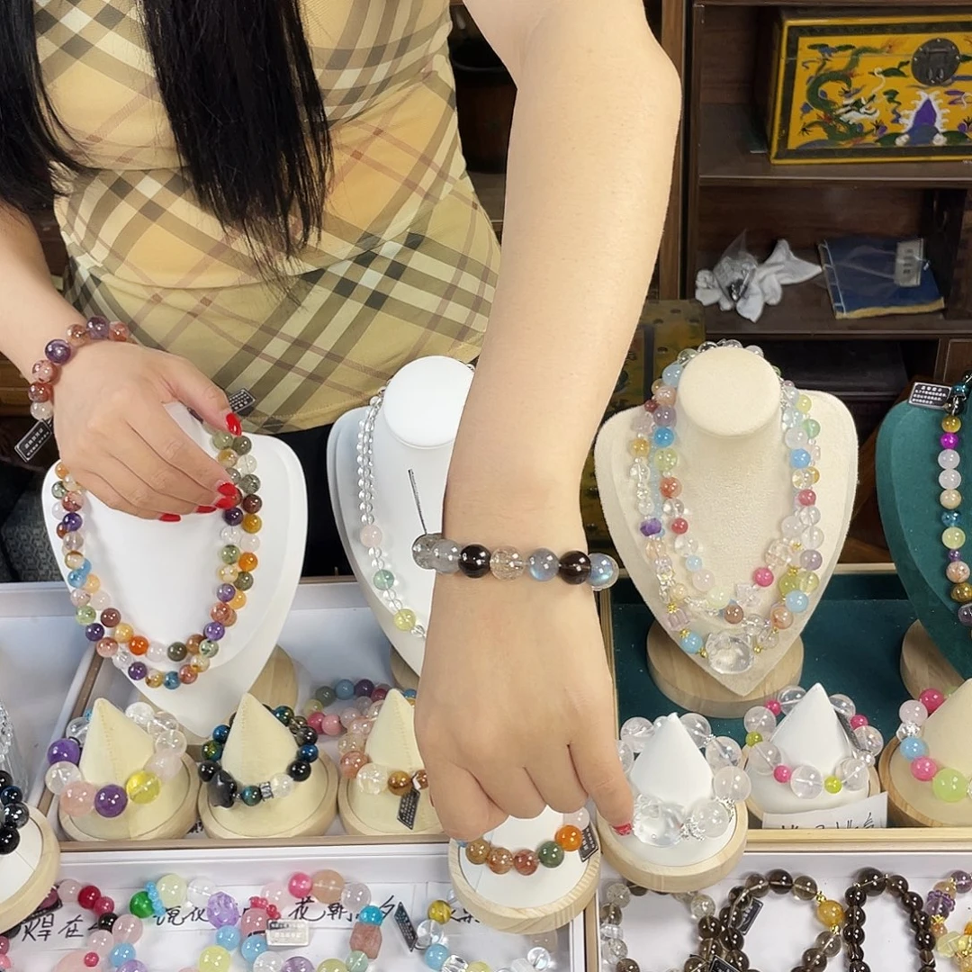 银S925镶嵌手链烟晶