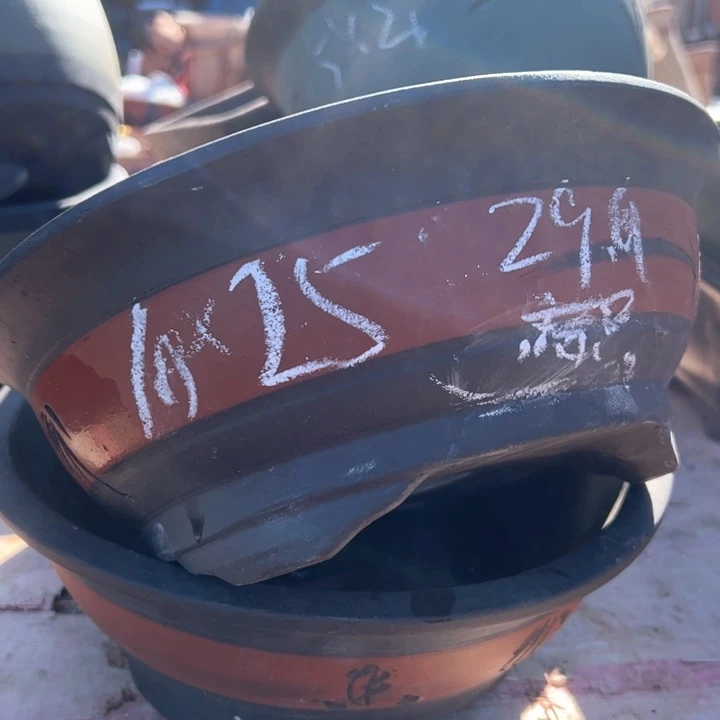 红陶紫砂碗盆口25