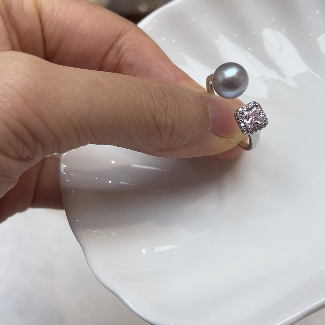 海水珍珠戒指银S925镶嵌