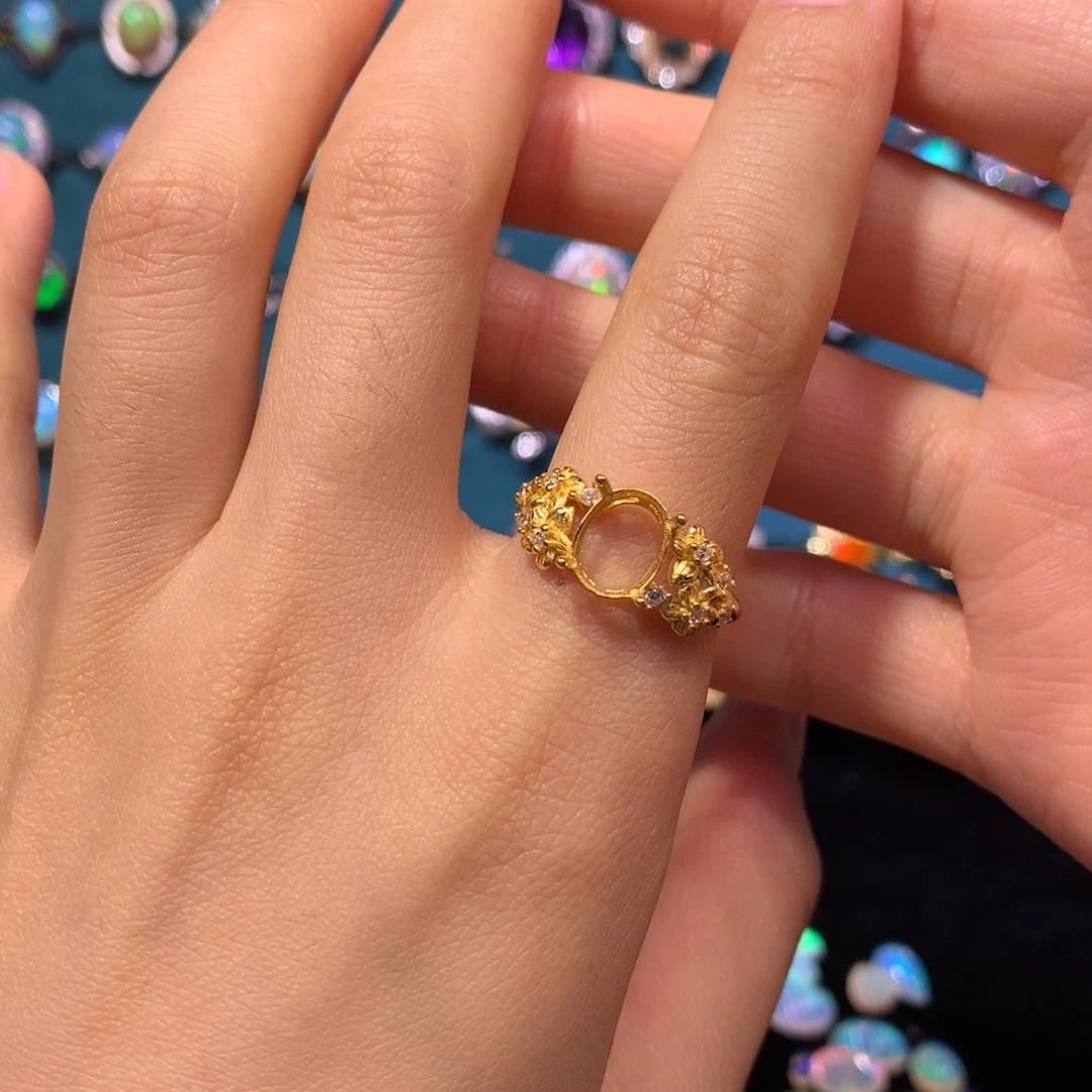 仙***)欧泊银S925镀金镶嵌优惠卷