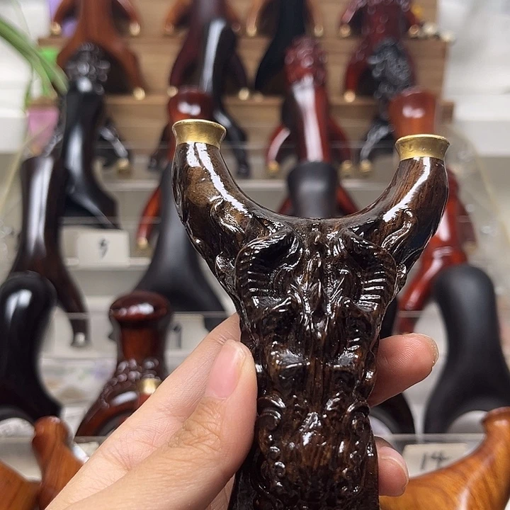 非洲紫檀（红花梨）黑檀木快压龙王微瑕