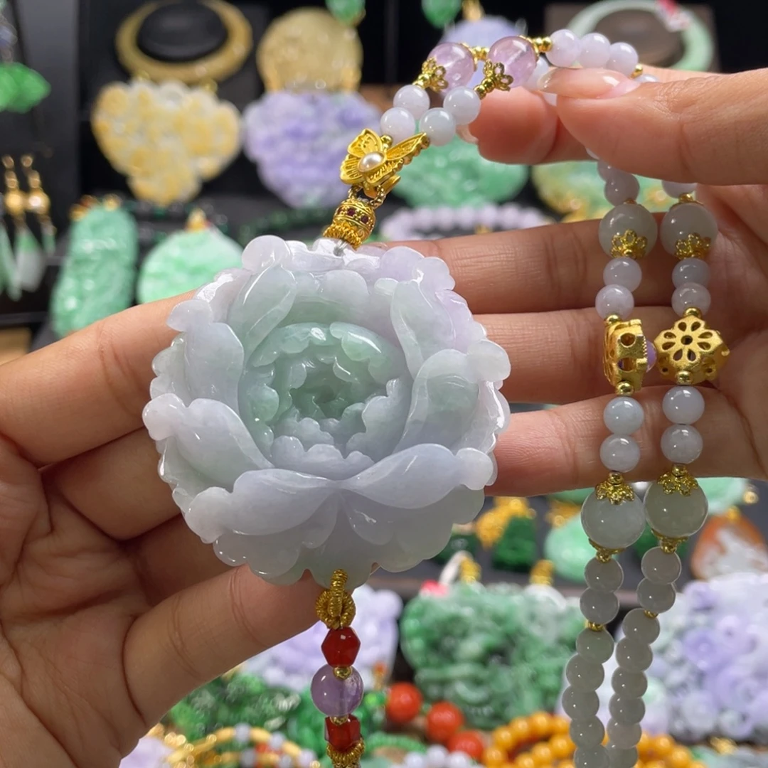 翡翠未镶嵌颈饰代编织