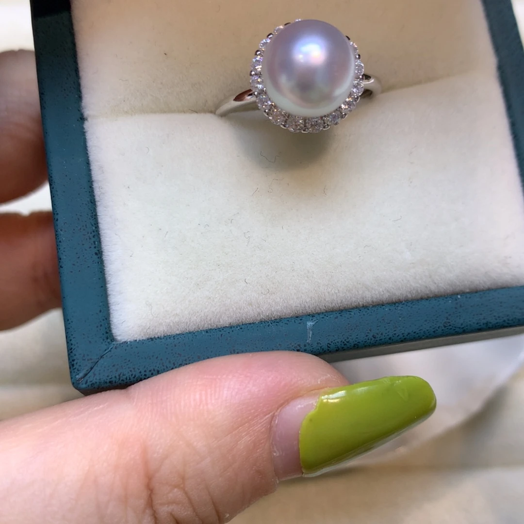 海水珍珠戒指银S925镶嵌