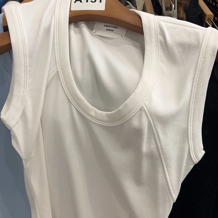 *****棉今天新款 白色背心