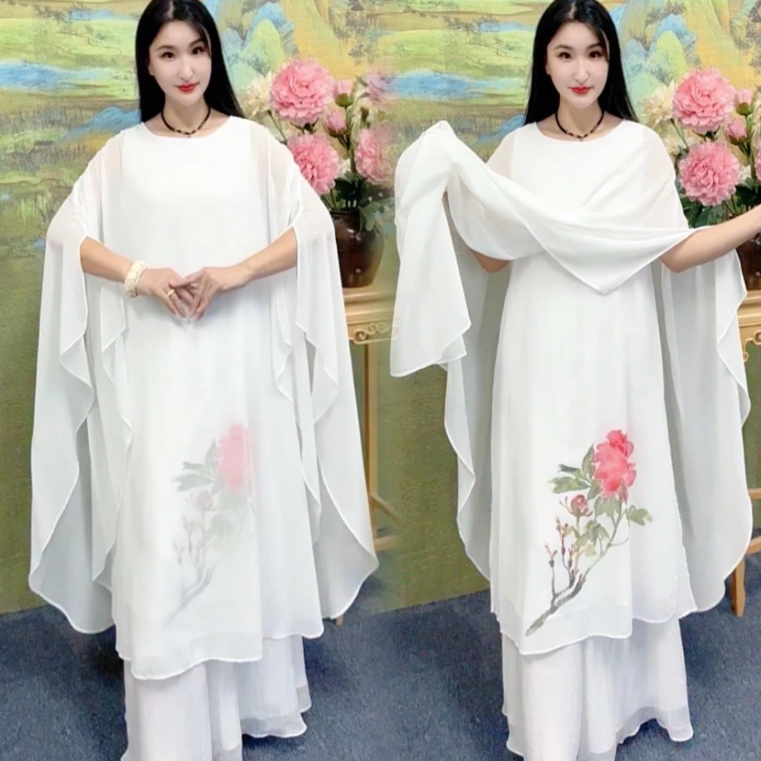 731定制款图案手绘禅意宽松禅意裙（单件裙子定制不退不换）