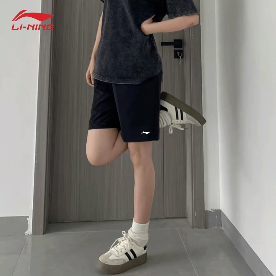 李宁速干短裤男女同款2025夏季新款健身训练轻薄透气跑步运动裤女