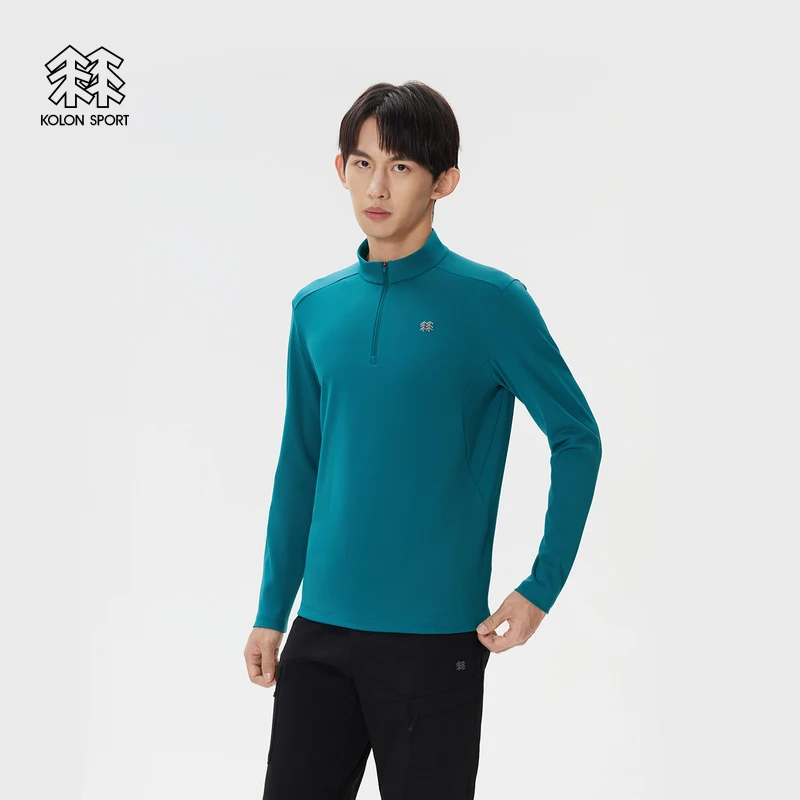 KOLON SPORT可隆户外休闲衣防晒UPF50+接触凉感男士秋冬长袖T恤