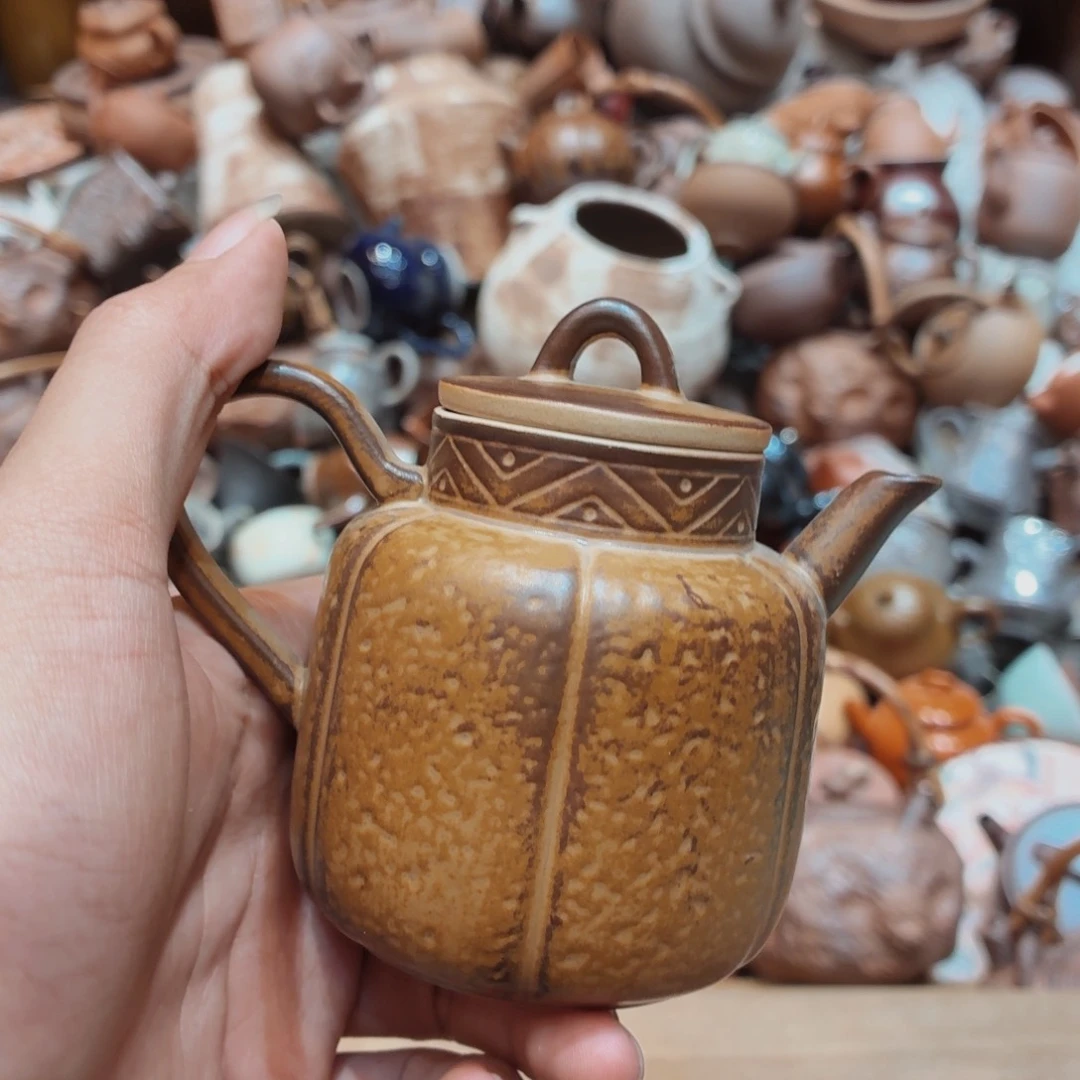 柴烧老岩泥手工茶器皿