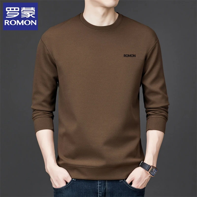 罗蒙运动卫衣男士2024新款秋季圆领套头长袖大码宽松休闲百搭上衣