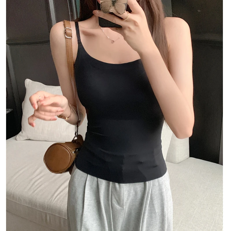 夏季亲肤吊带背心女打底显瘦百搭美背女纯色外穿打底上衣 T601