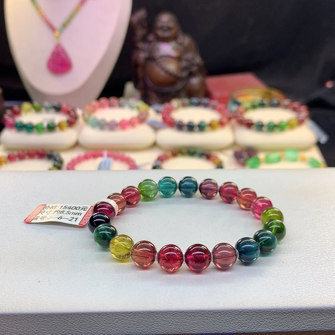 未镶嵌手串碧玺老矿彩虹5.5mm