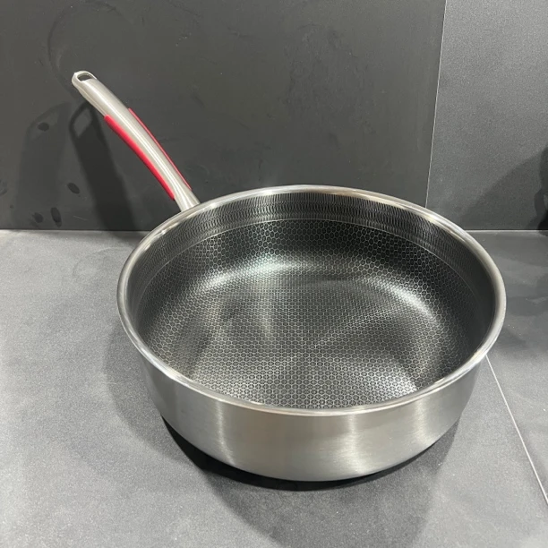 34CM*高10CM煎锅加高316不锈钢平底锅炒菜锅不粘锅煎鱼烙饼