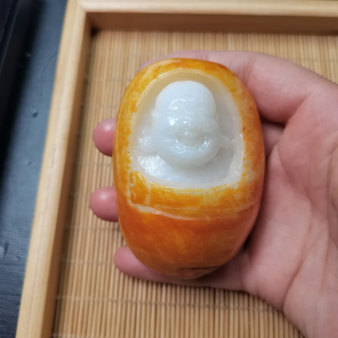 新疆和田玉弥勒佛佛公把件