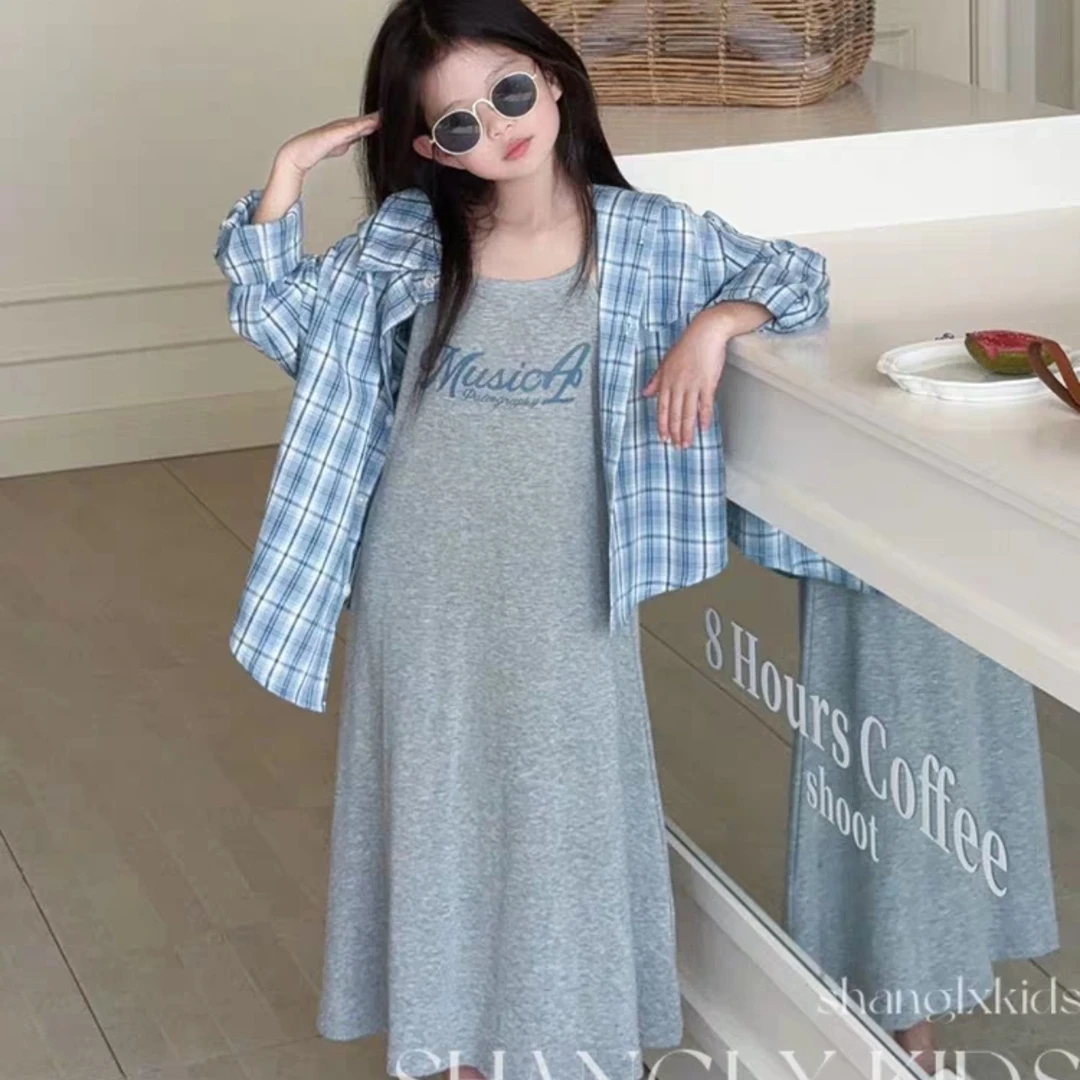 25150女童夏日绝美套装防晒外套2025新款儿童吊带裙子女孩炸街