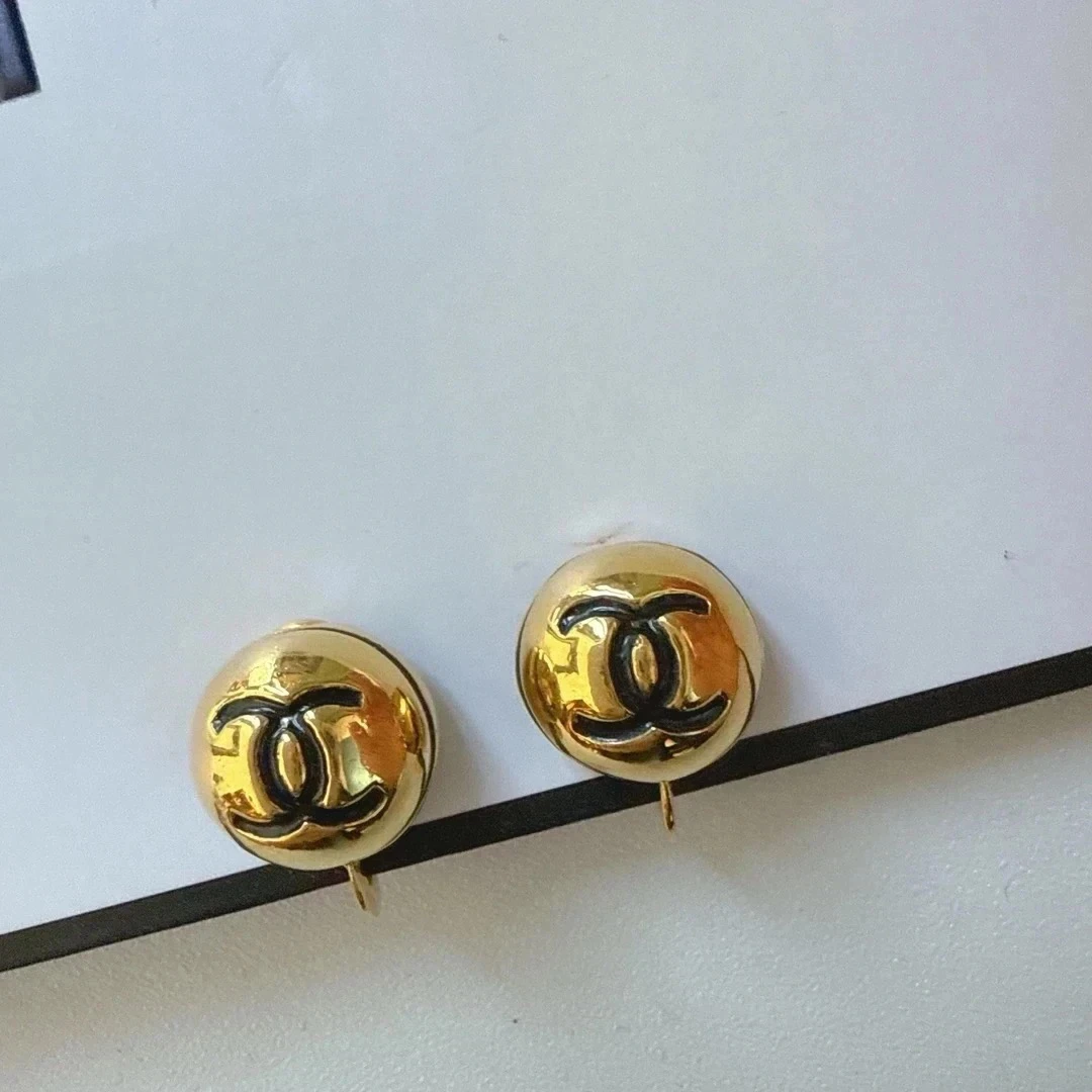 95新 Chanel/香奈儿 Chanel vintage香奈儿中古金豆豆耳夹