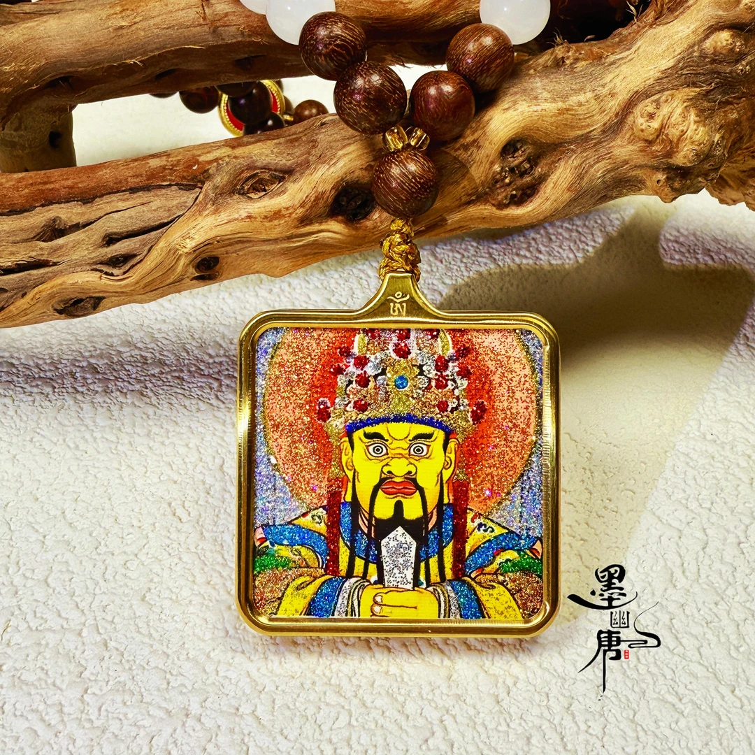 钛钢吊坠 龙五爷手绘唐卡挂坠 吊坠  招$米