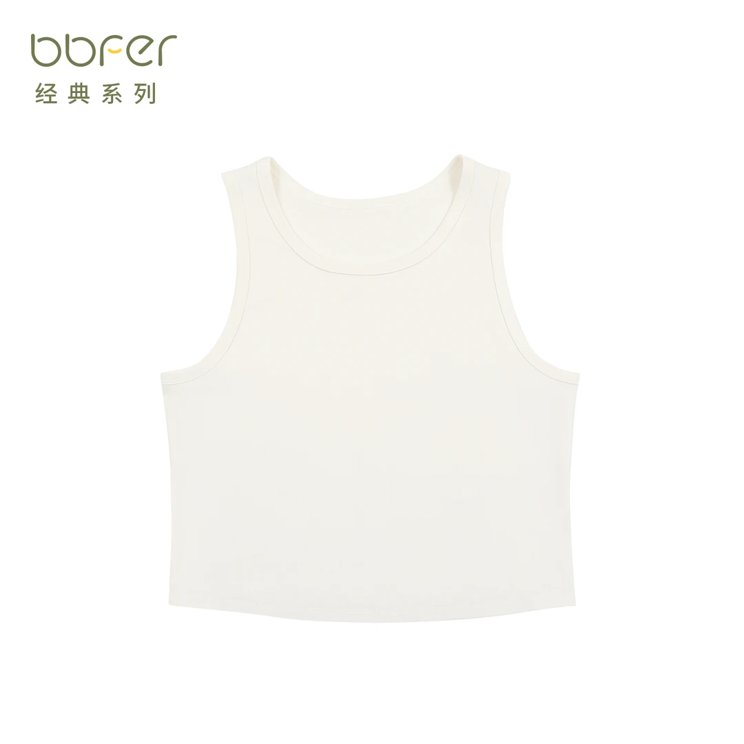 本依凡女士百搭无袖吊带背心WESBX0002宽肩带圆领舒适百搭