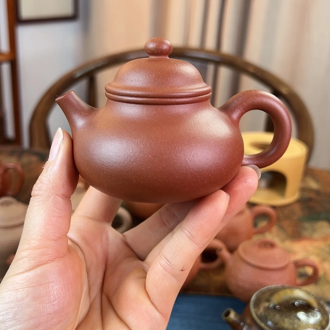 紫砂茶壶精品 容天 红降坡泥 160cc