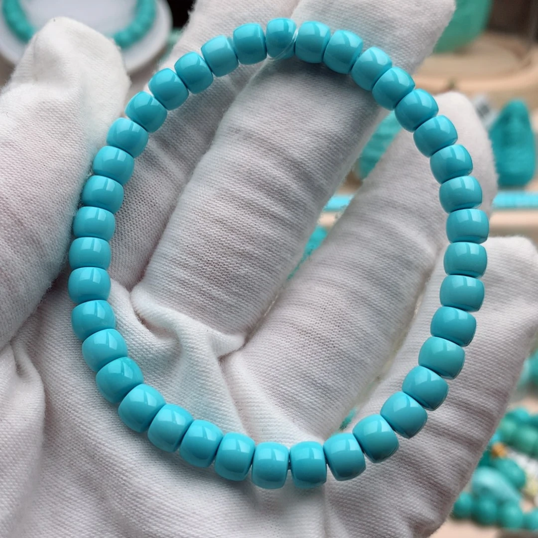 绿松石珠宝奇石未镶嵌6.3mm