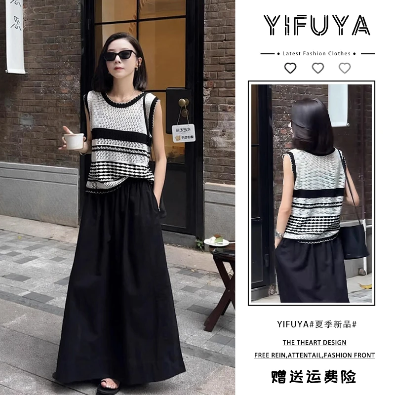 冰丝镂空针织背心女薄款夏季设计感小众外穿遮副乳高级感无袖上衣