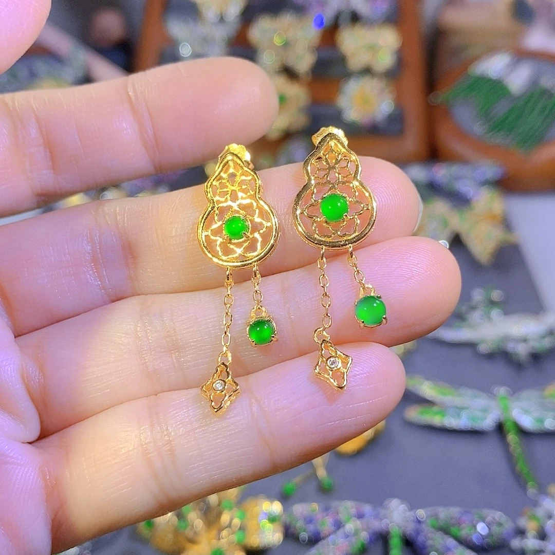 颈饰银S925镶嵌翡翠