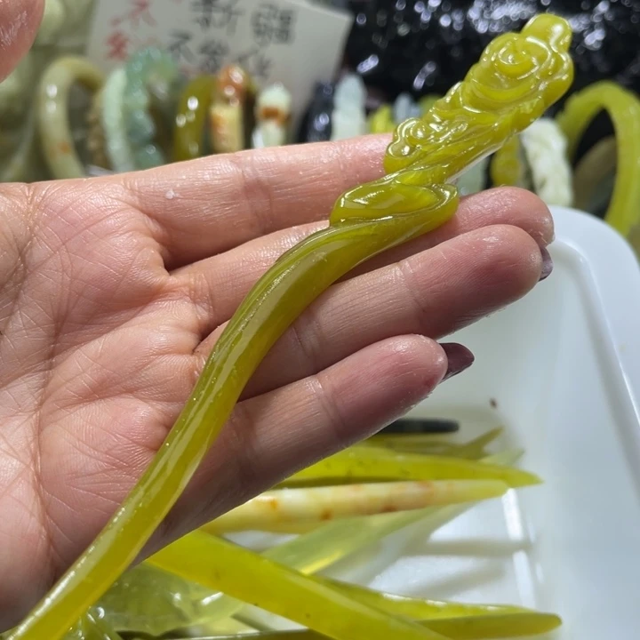 岫玉未镶嵌发簪发簪