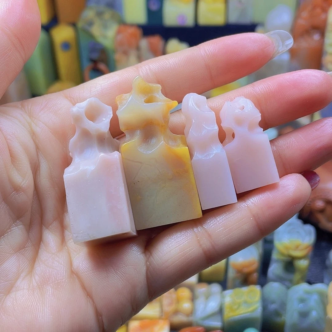 昌化石印石粉冻一组