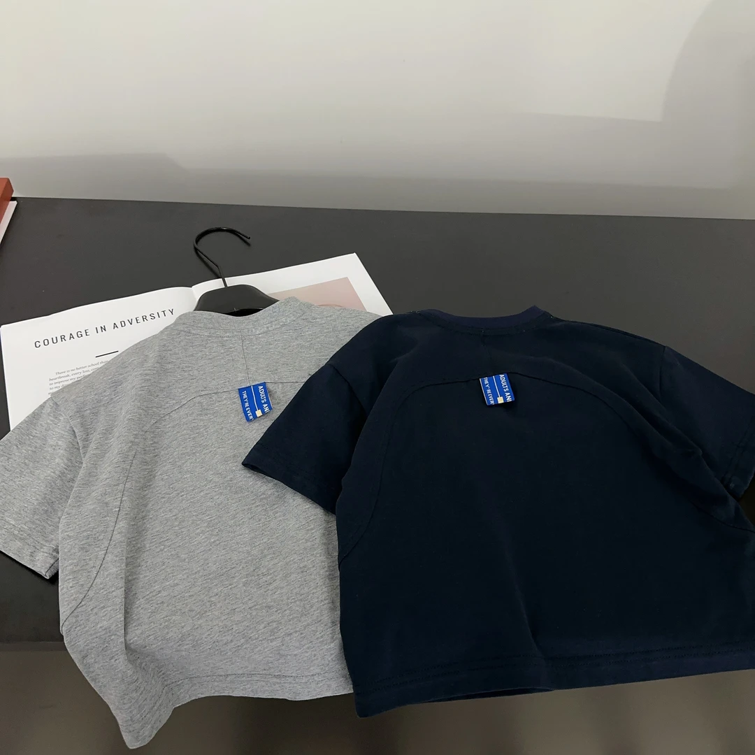 【两个小盆友】2025夏季儿童韩版宽松纯棉百搭休闲短袖男童T恤7050