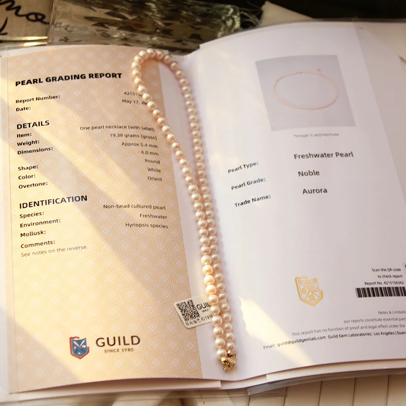 T 吉尔德无核珍珠项链 5-6mm