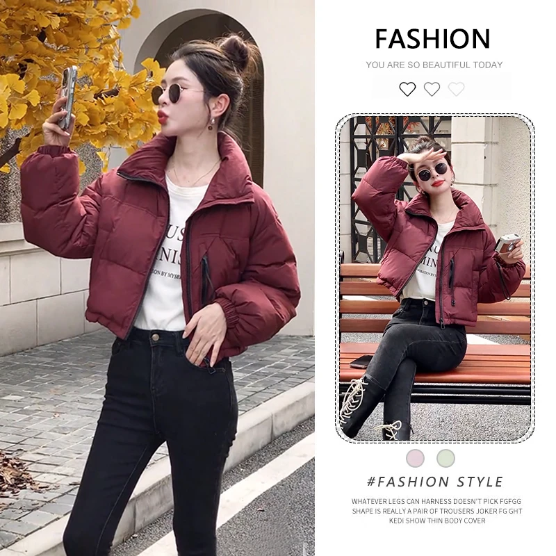 安可拉红肯豆风短款小个子立领棉服女冬季2025年新款棉衣棉袄外套