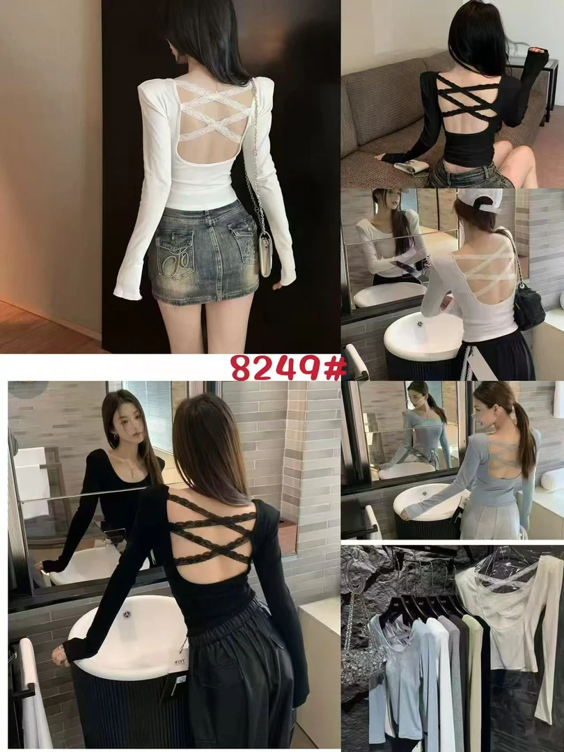 秋季韩版修身辣妹潮流修身上衣短袖T恤【201-400】