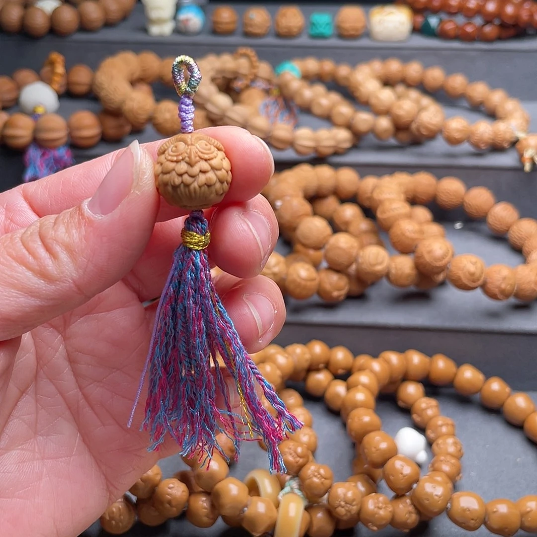 猴头核桃吊坠一**安猫头鹰单粒