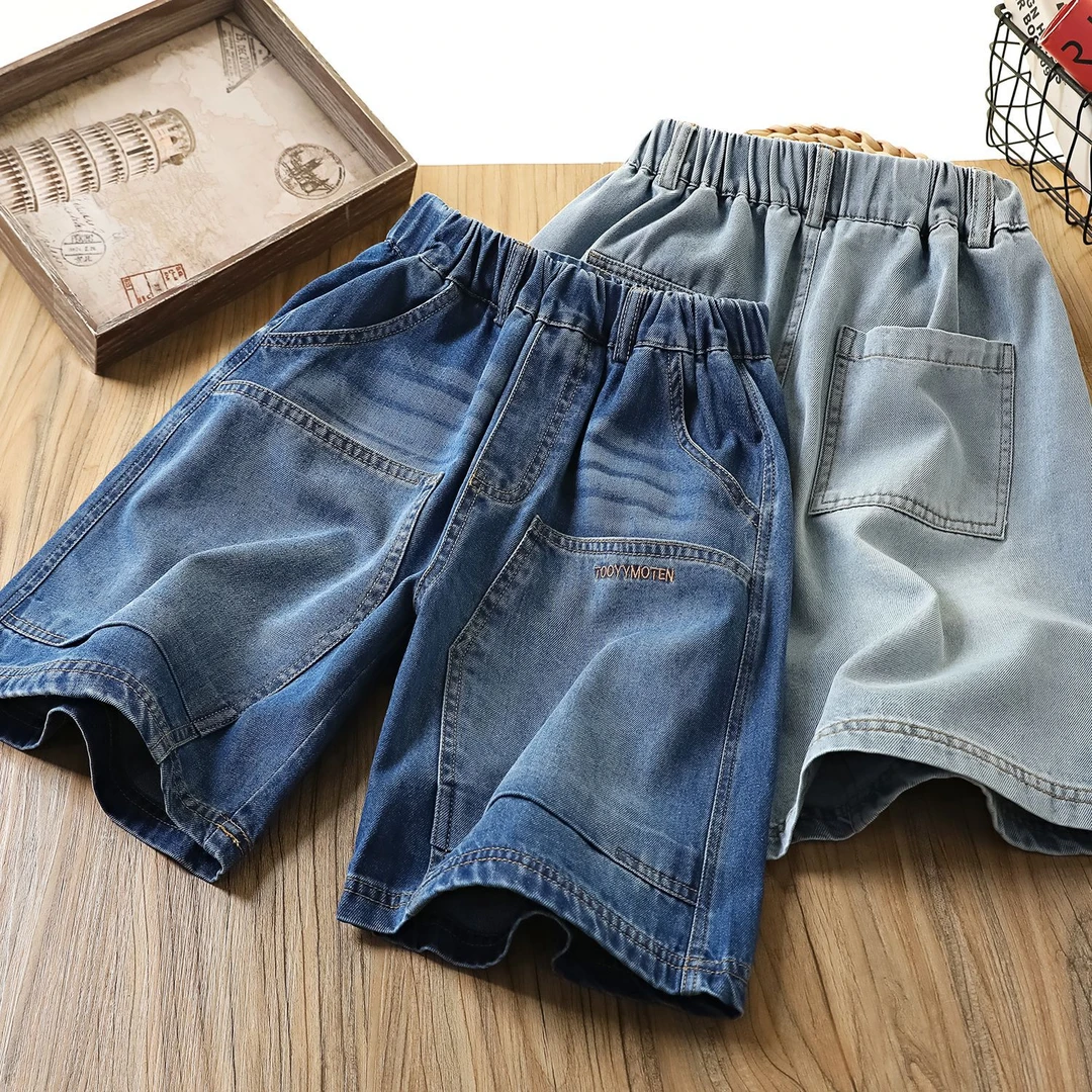 男童短裤软牛仔裤子薄款时尚童装中裤夏季2025新款休闲五分裤