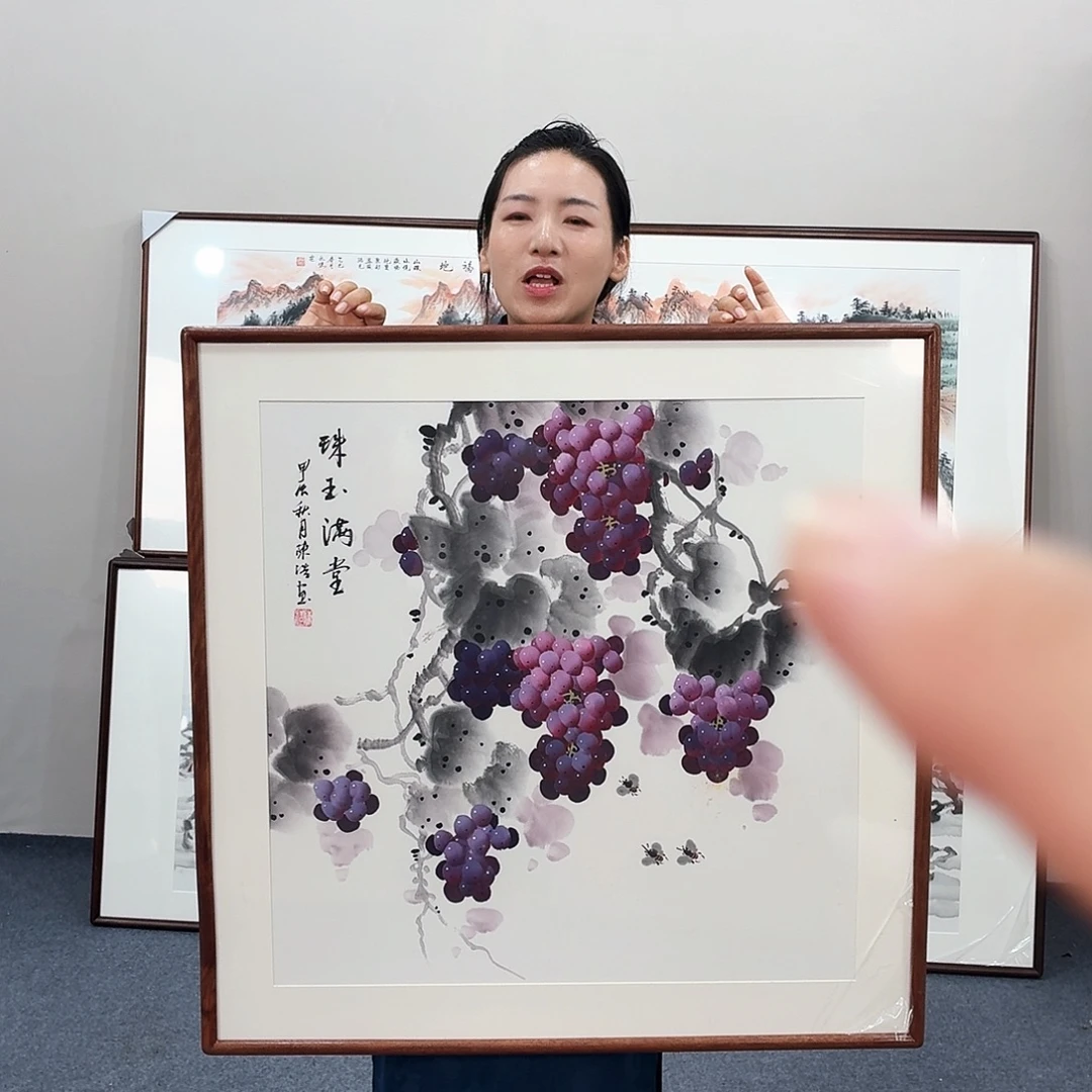国画手绘作品80×80尺寸