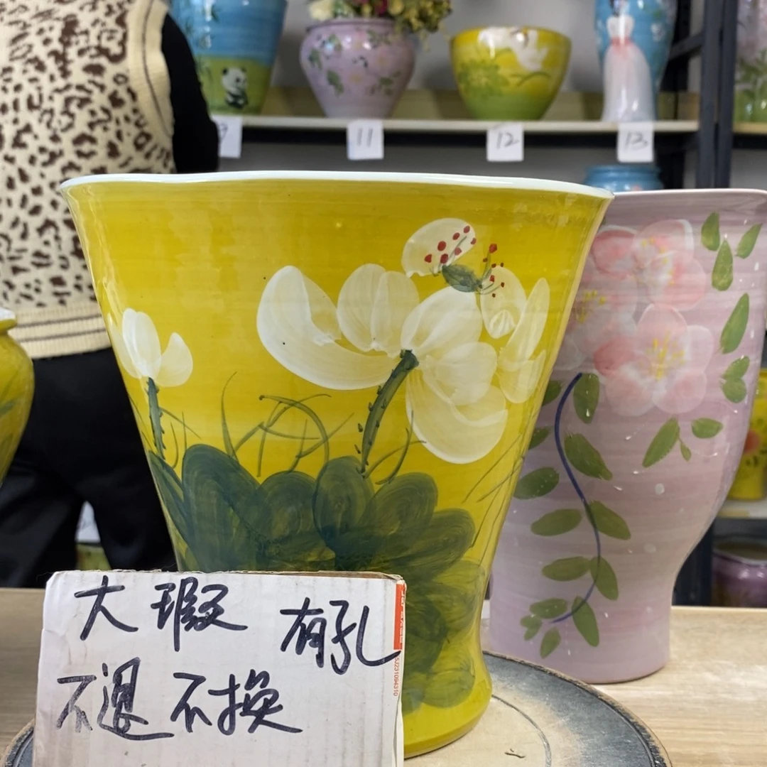 景德镇手工手绘陶瓷花盆