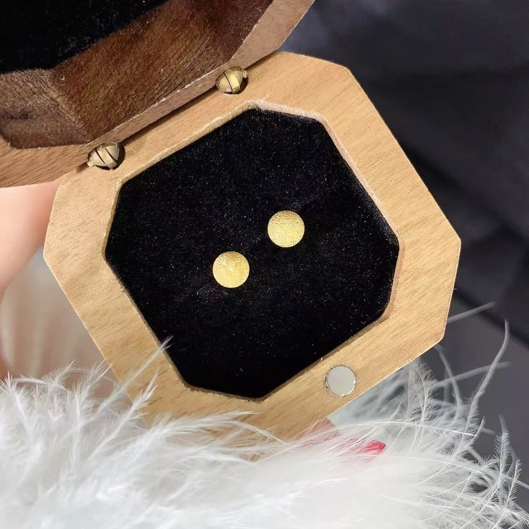 【伟新源】足金999 5G工艺 简约百搭 磨砂珠直针螺丝1.68克