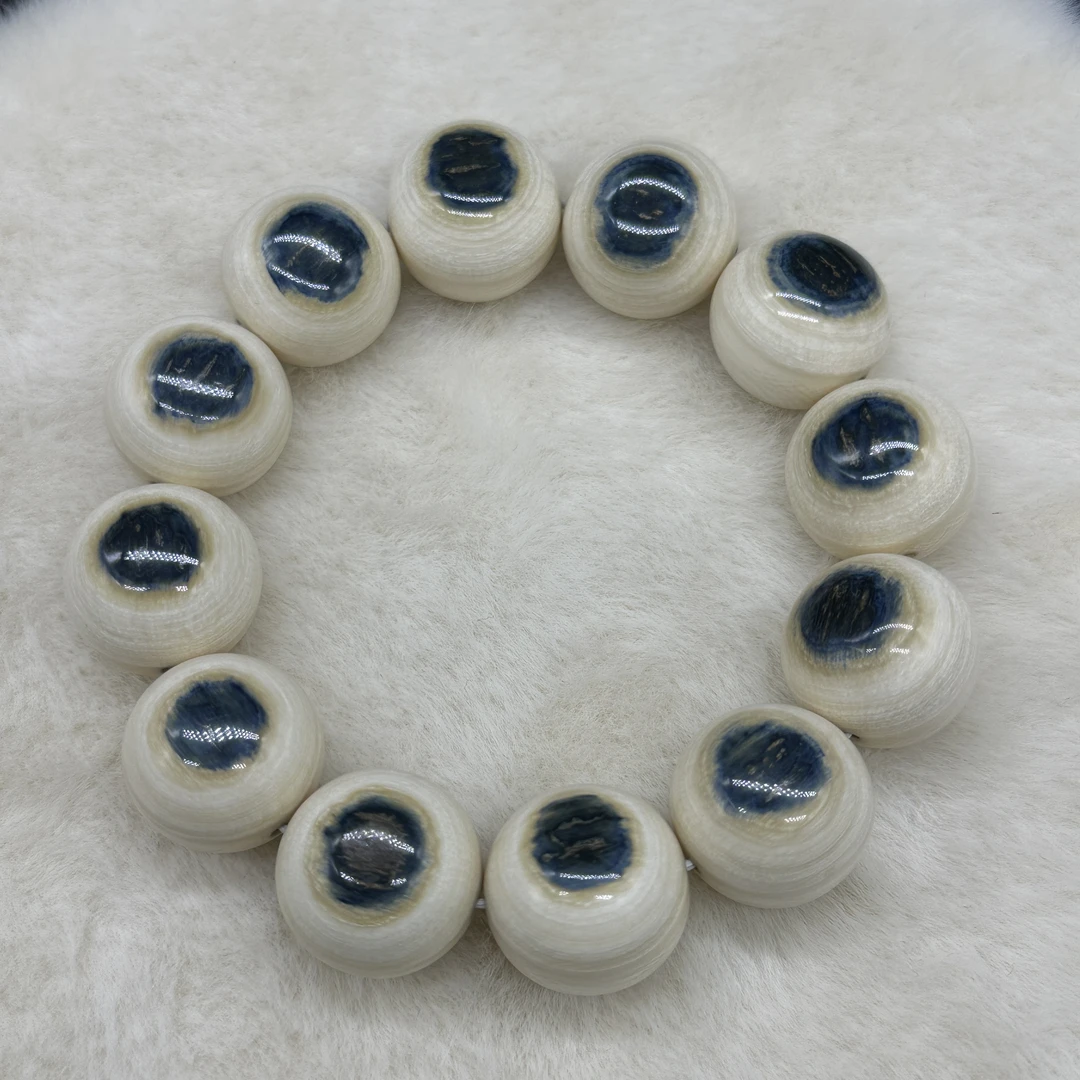 金亮老师 猛犸牙蓝眼手串约20mm