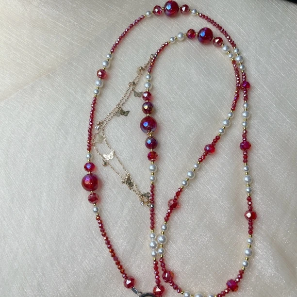 "2548新中式深海秘境“时尚原创手工仙女防丢长链斜挎链背夹链