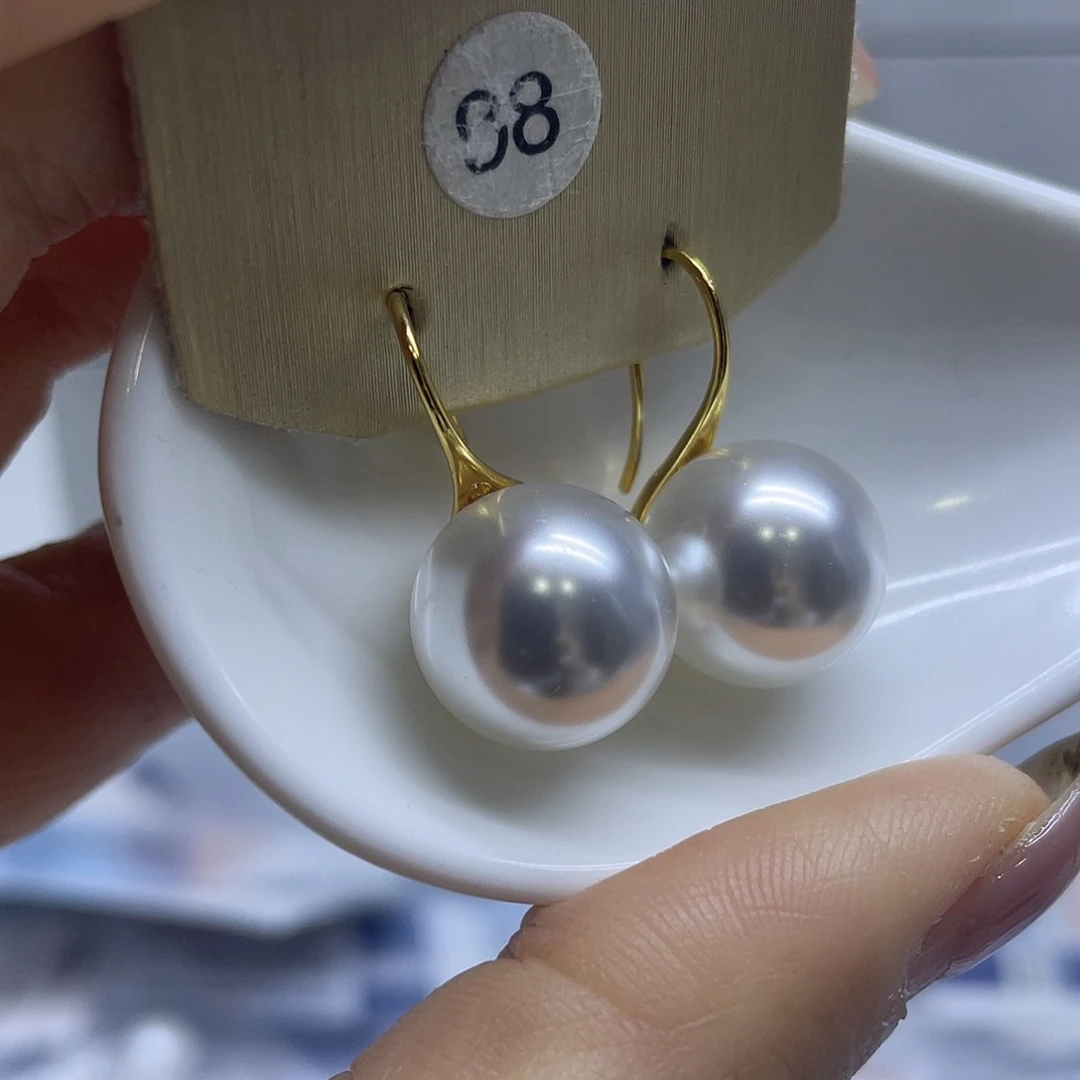 银S925镶嵌淡水珍珠耳饰