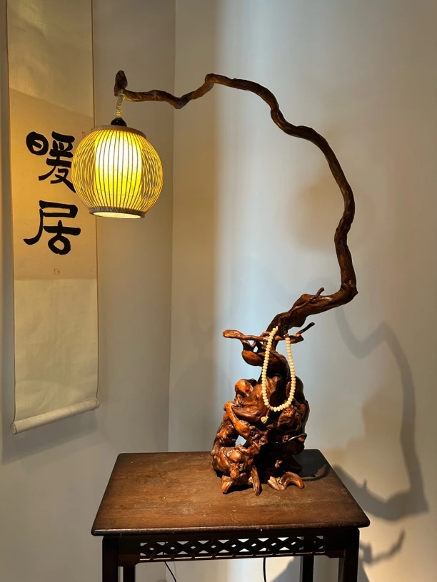 杜鹃根 木艺灯 随形台灯 高86宽59