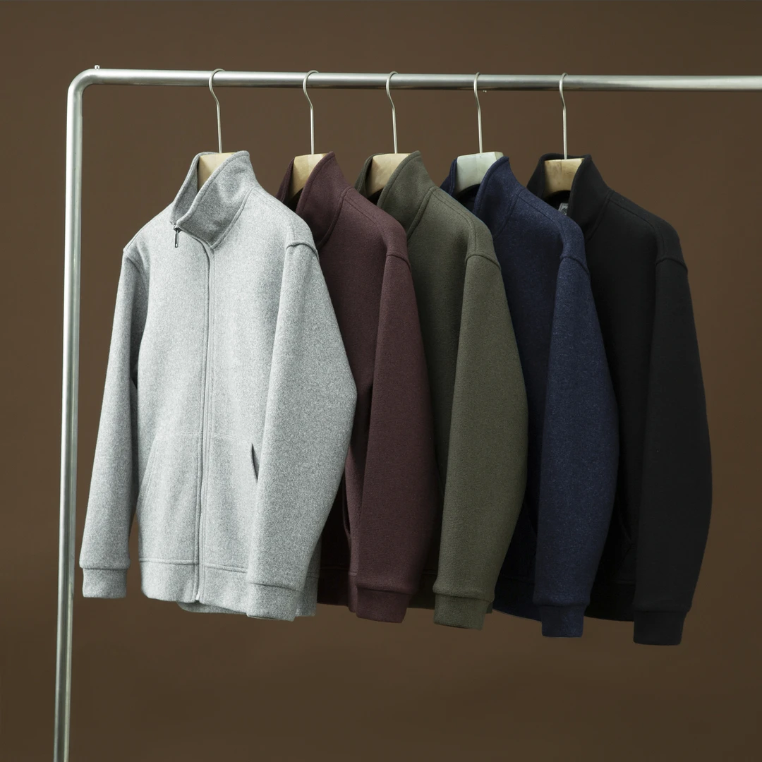 2025春季新款男士卫衣休闲百搭纯色立领拉链开衫外套户外男女同款