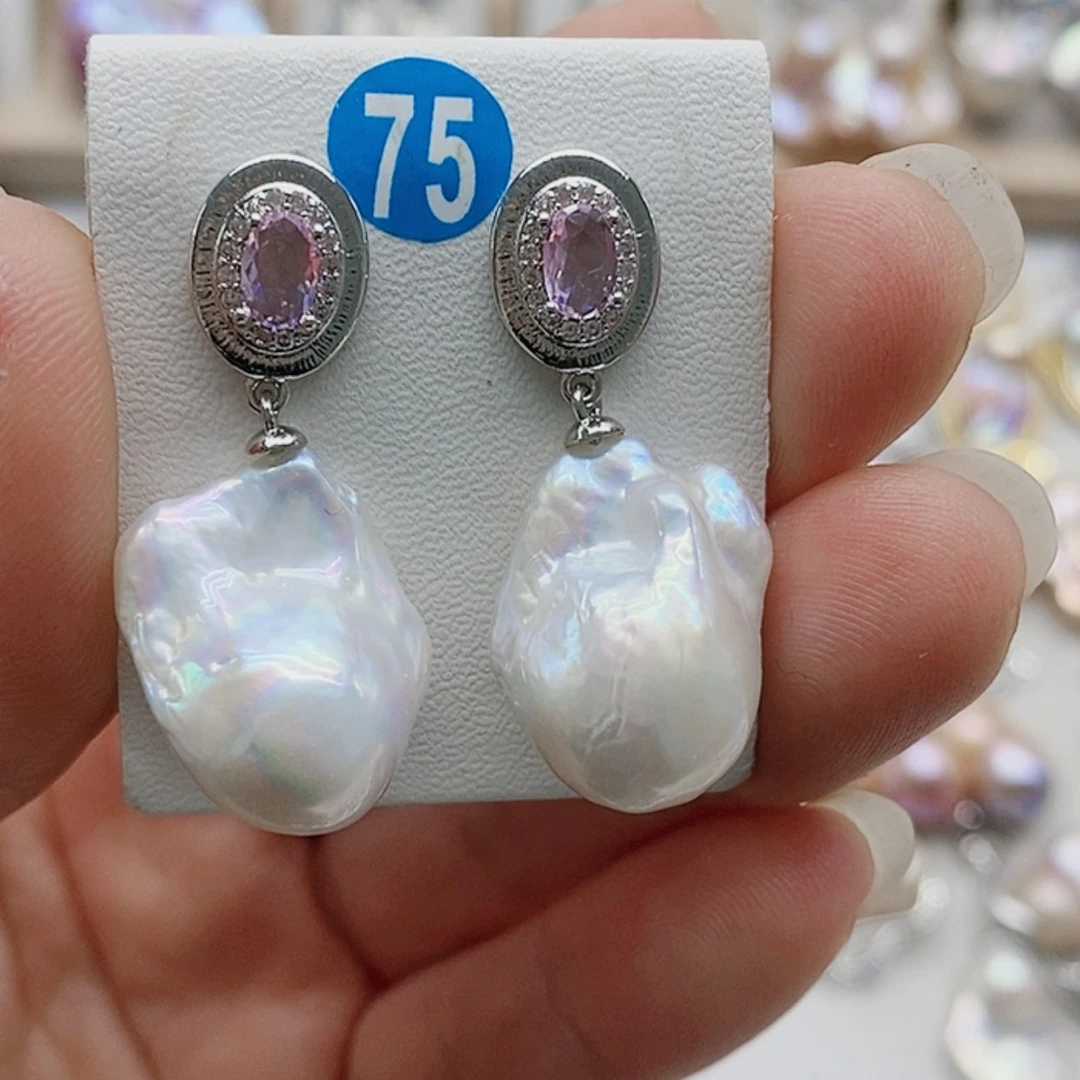 【闪购商品】淡水珍珠耳饰银S925镶嵌