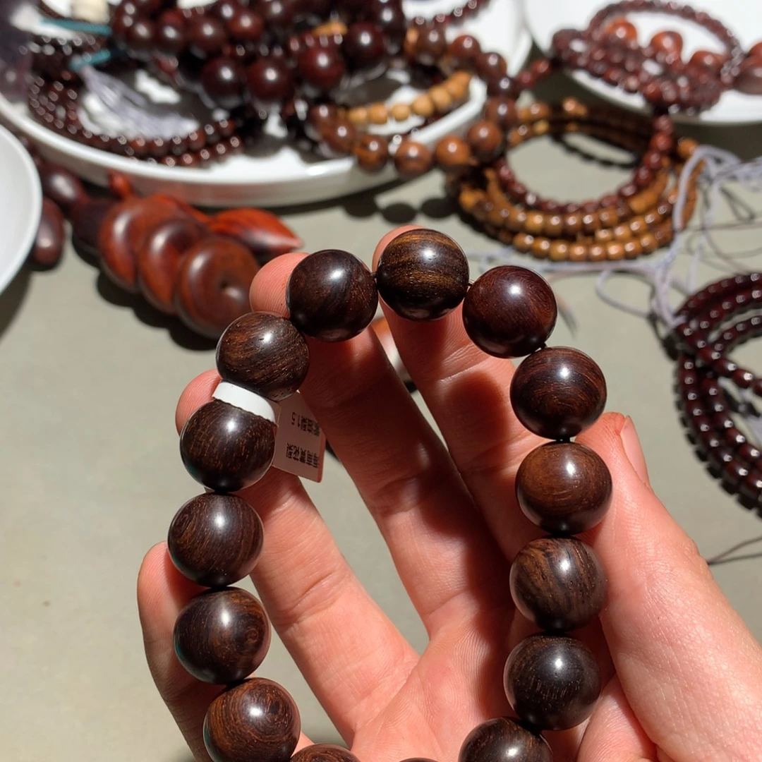 黄花梨/降香黄檀手串/手链紫油梨1.5